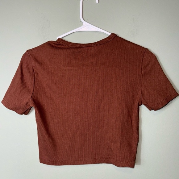 Zara Women’s NWT Chupa Chups Crop‎ Tee Medium Brown - Picture 4 of 5